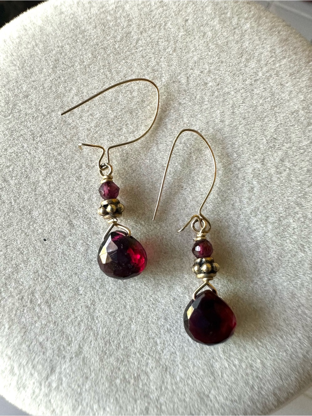J.Jill 925 Garnet Y Necklace & Earrings Set - Picture 5 of 7